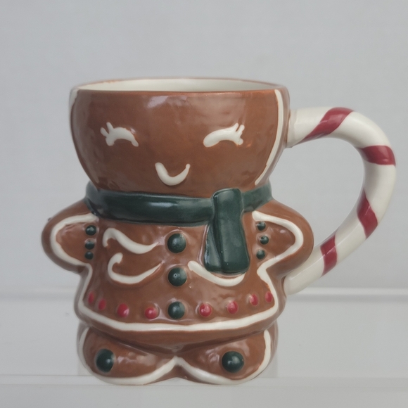 Pottery Barn Other - Pottery Barn Holiday Christmas Ms. Spice Gingerbread Candy Cane Handle Mug